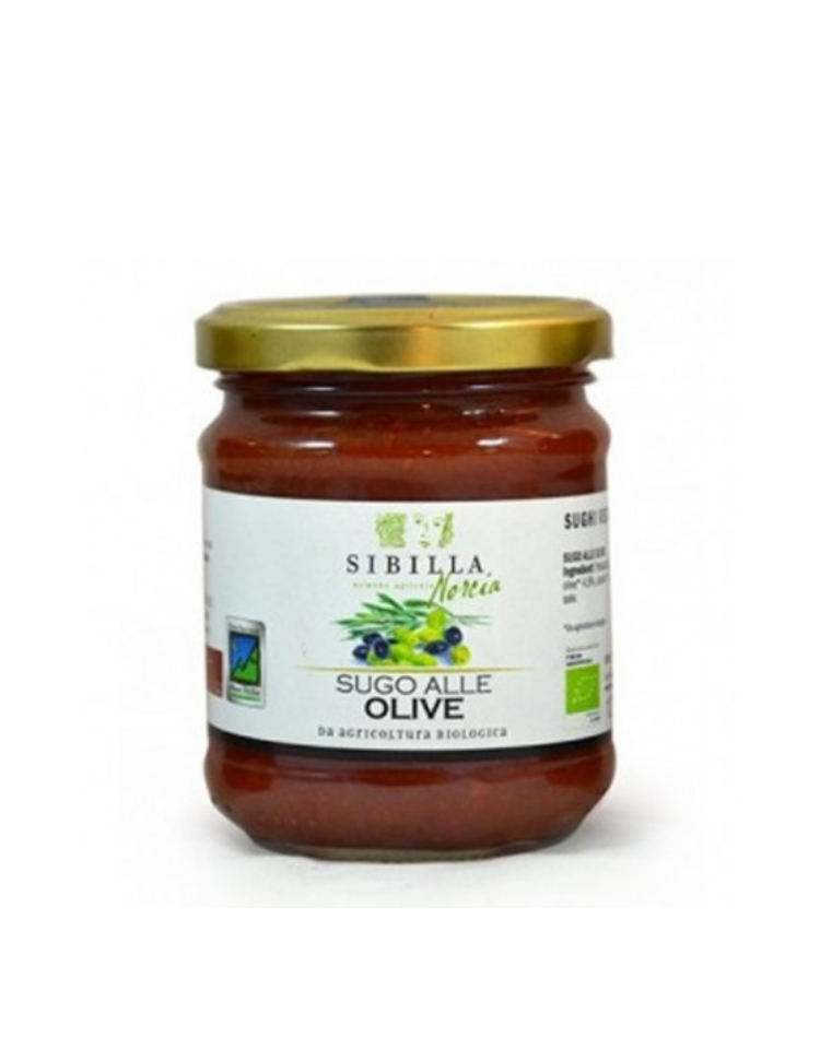BIO sos pomidorowy z oliwkami z Norcii La Sibilla 190g