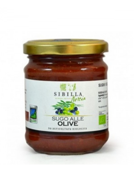 BIO sos pomidorowy z oliwkami z Norcii La Sibilla 190g