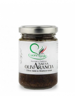 Salsa z czarnych oliwek i pomarańczy Cuore Verde 130g
