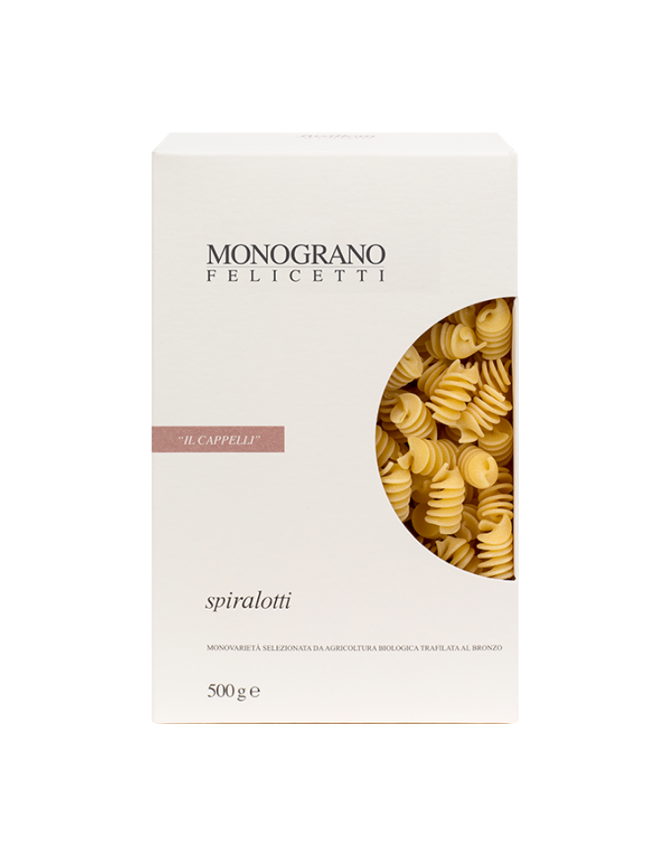 Fusilli Spiralotti biologici Senatore Cappelli Trafilati al Bonzo Monograno Felicetti