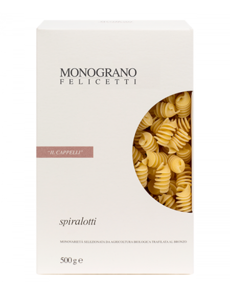 Fusilli Spiralotti biologici Senatore Cappelli Trafilati al Bonzo Monograno Felicetti