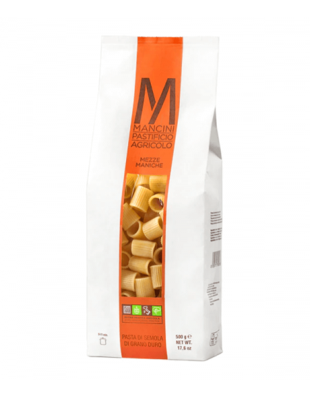 Mezze Maniche Trafilati al Bronzo z pszenicy z własnej produkcji Mancini 500g