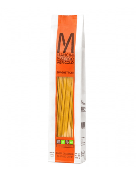 Spaghettoni Trafilati al Bronzo z pszenicy z własnej produkcji Mancini 500g