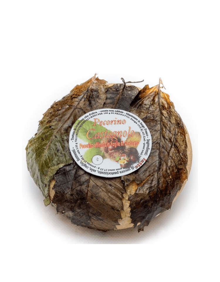 Pecorino stagionato sotto foglie di Castagno