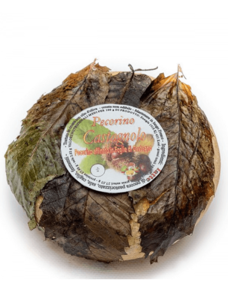 Pecorino stagionato sotto foglie di Castagno