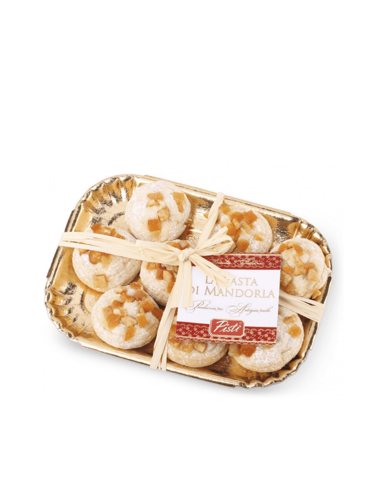 Pasta di Mandorla al Mandarino in vassoio