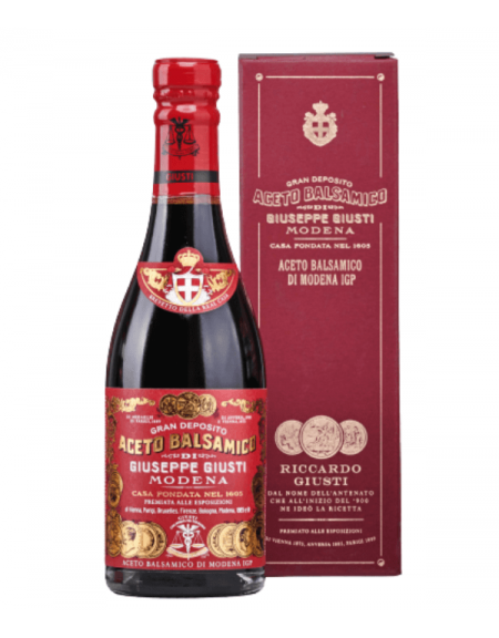 Aceto balsamico di Modena IGP "Riccardo Giusti" 3 Medaglie Oro bottiglia Champagnotta ed Astuccio